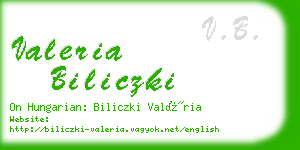 valeria biliczki business card